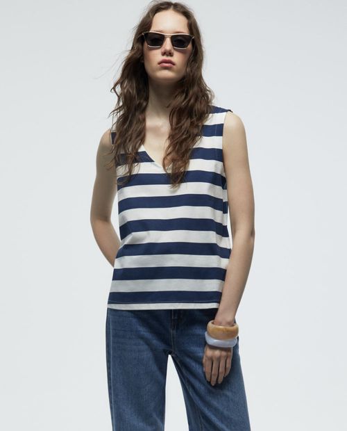 Camiseta Sfera tank top rayada sin mangas para mujer