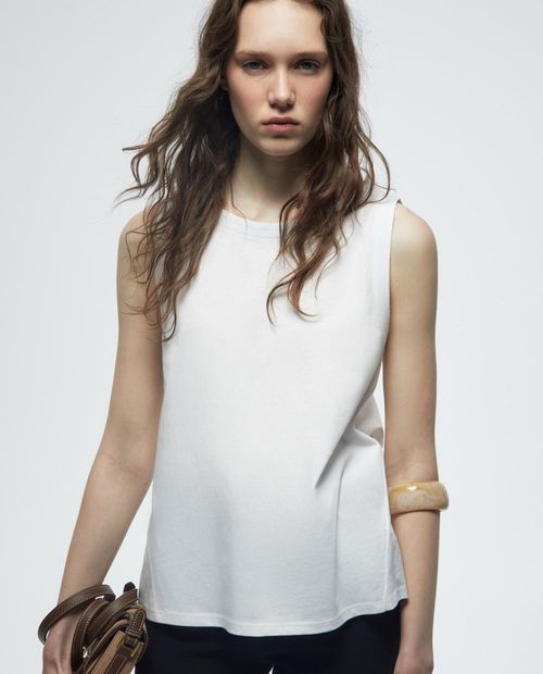 Camiseta Sfera tank top blanca sin mangas para mujer