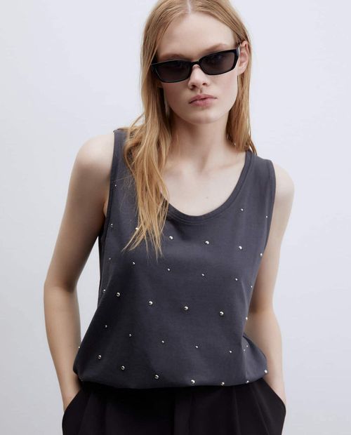Camiseta Sfera tank top gris sin mangas para mujer