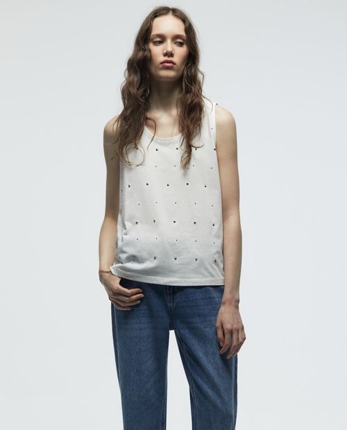 Camiseta Sfera tank top blanca sin mangas para mujer