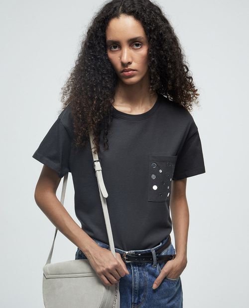 Camiseta Sfera negra manga corta para mujer