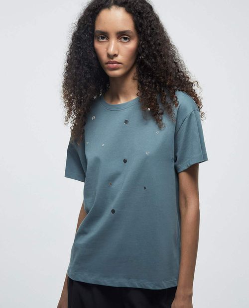 Camiseta Sfera azul manga corta para mujer