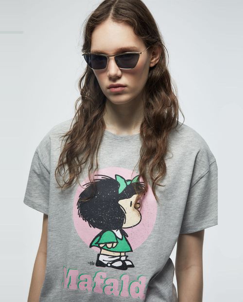 Camiseta Sfera estampada de Mafalda manga corta para mujer
