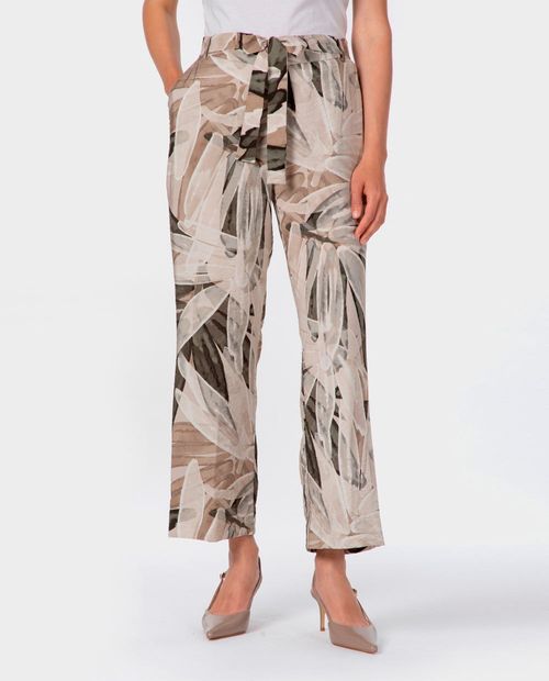 Pantalón Punt Roma palazzo estampado de cintura alta para mujer