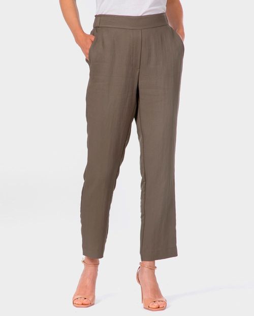 Pantalón Punt Roma palazzo verde de cintura alta para mujer