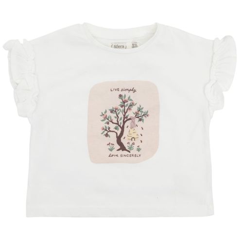 Blusa blanca con estampado para bebé niña