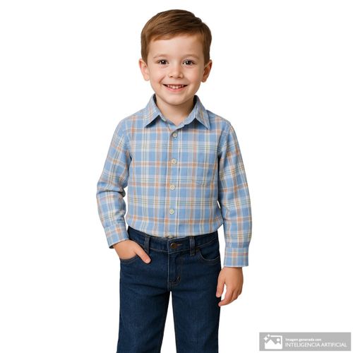 Camisa multicolor a cuadros para niño