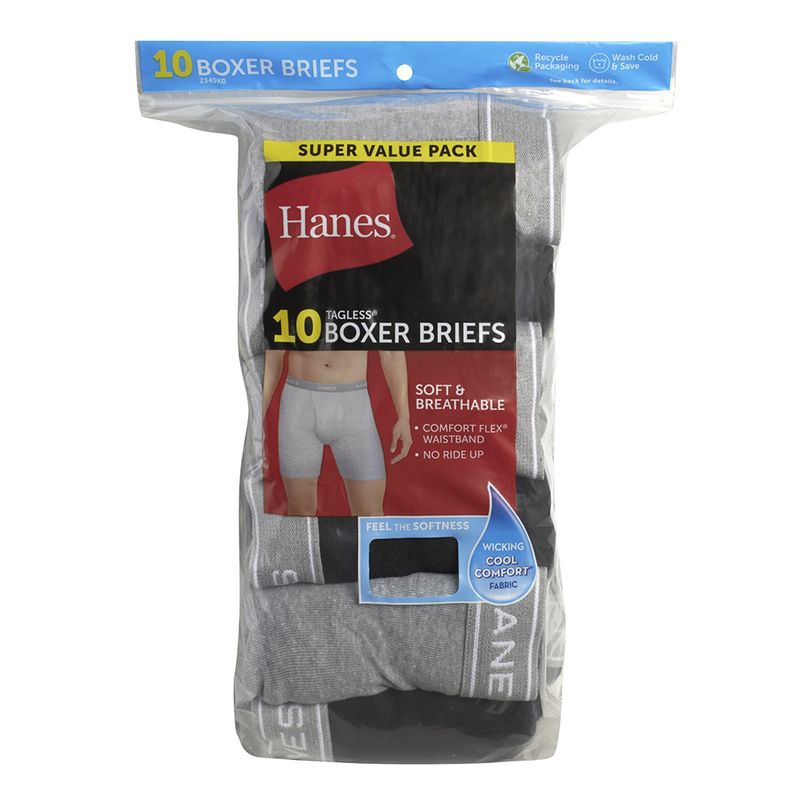 Pack de 10 boxers brief Hanes multicolor para hombre - Main Image