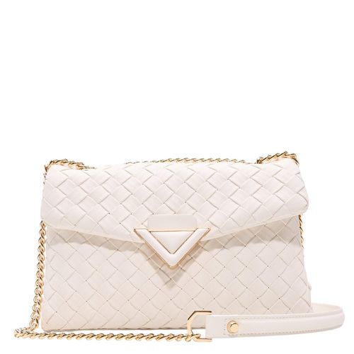 Cartera crossbody Aldo Softwoven color blanco para mujer