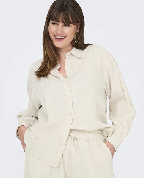 Blusa Only Carmakoma camisera de mangas largas para mujer