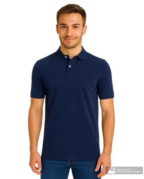 Camisa polo Carven azul navy sólida para hombre