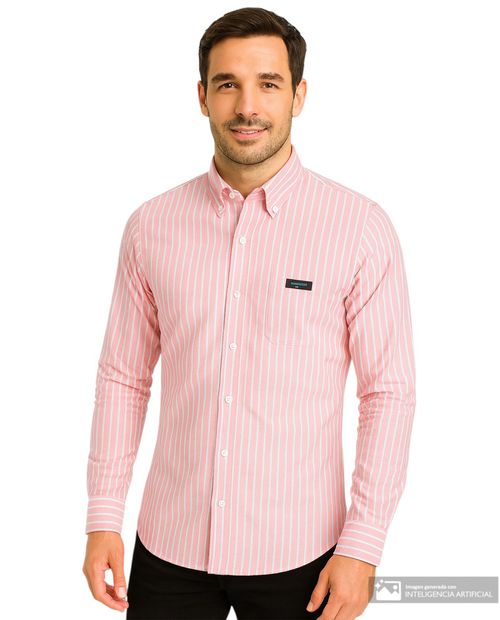 Camisa casual Carven rosada rayada para hombre