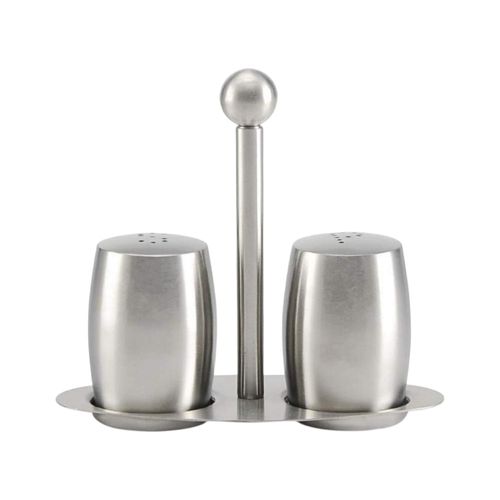 Set salero y pimentero de acero inoxidable 13x6x12.5 cm