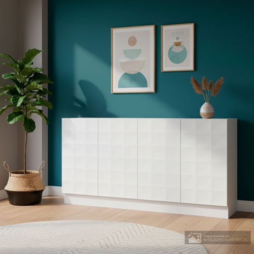 Gabinete moderno 4 puertas blanco