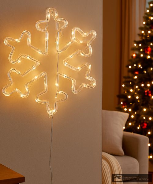 Figura de luz con forma de copo de nieve 26 x 5 x 30 cm