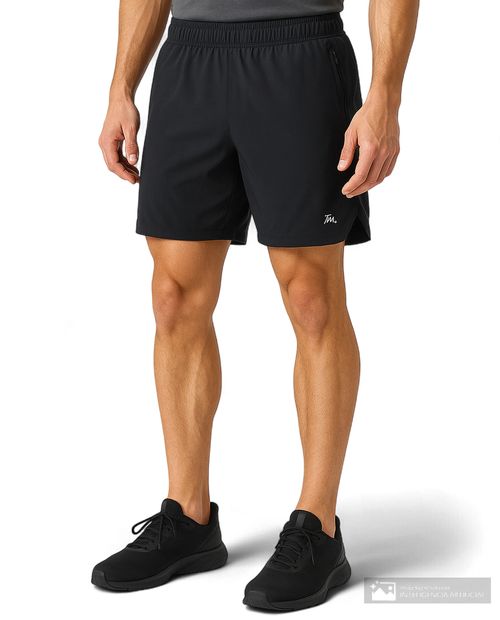 Short deportivo Teammate athletic fit azul navy cuadriculado para hombre