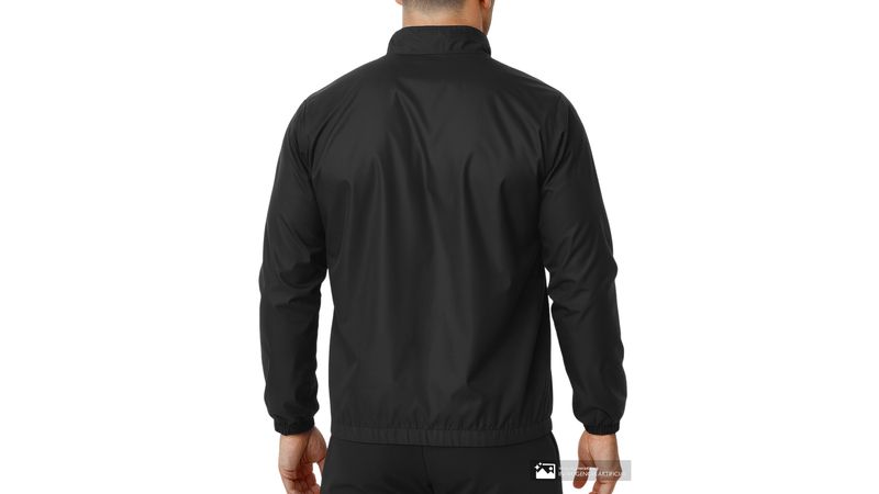 Chaqueta impermeable deportiva Teammate negra texturizada para hombre