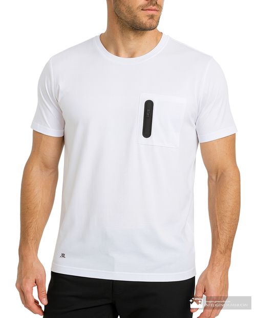 Camiseta deportiva Teammate blanca con textura para hombre