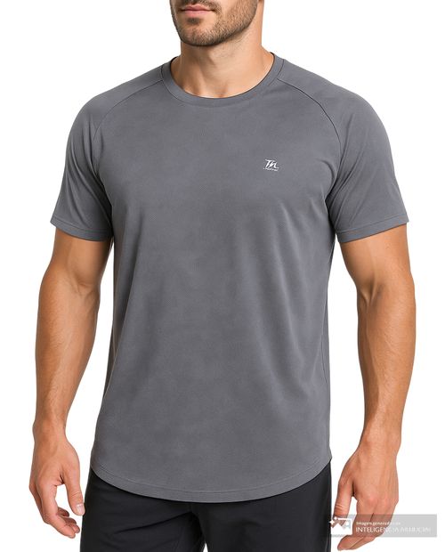 Camiseta deportiva Teammate gris con textura para hombre