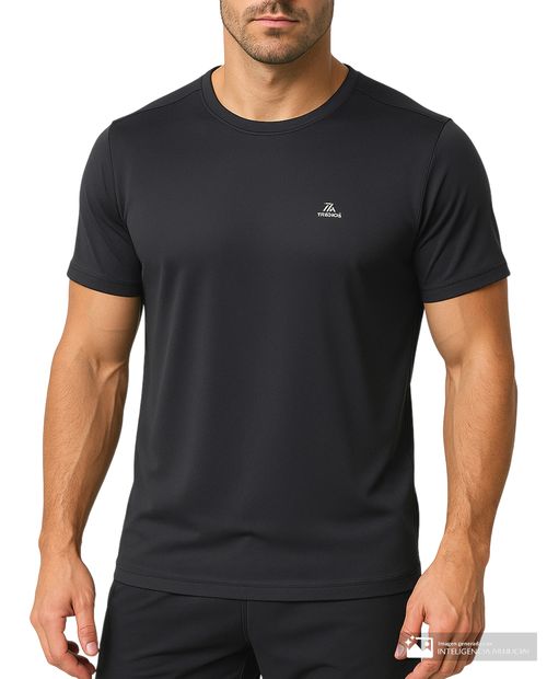 Camiseta deportiva Teammate negra texturizada para hombre