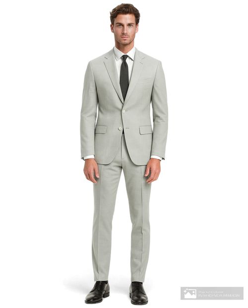 Traje PuroEGO slim fit verde claro heather para hombre