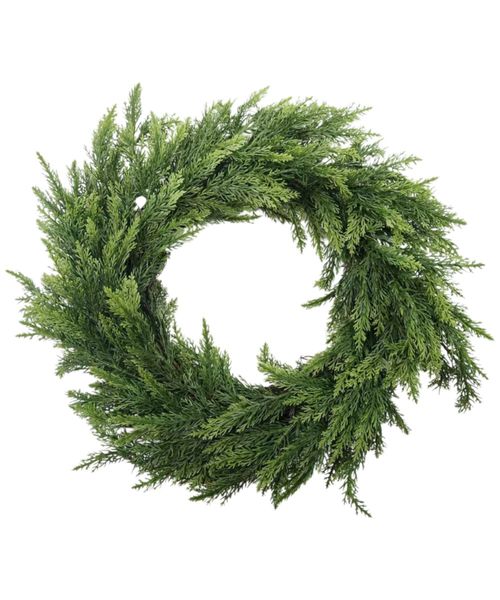 Corona decorativa de ramas de ciprés 55 cm