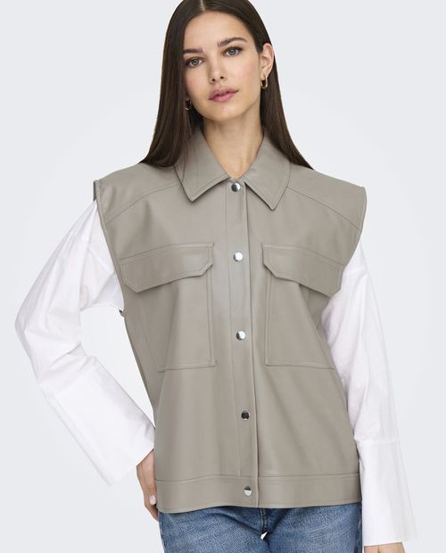 Chaleco Only gris para mujer