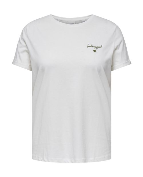 Camiseta Only Carmakoma blanca manga corta para mujer
