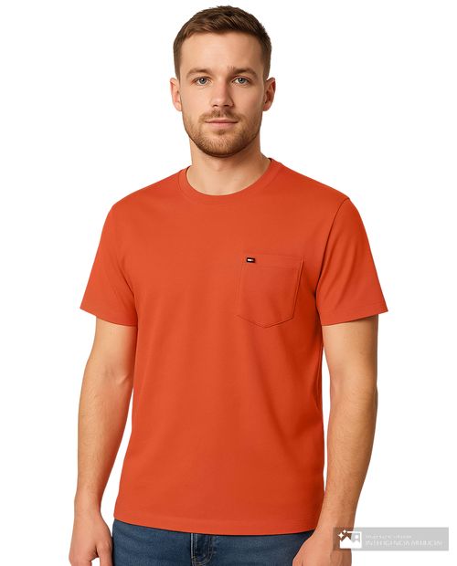 Camiseta Tommy Hilfiger regular fit anaranjada sólida para hombre
