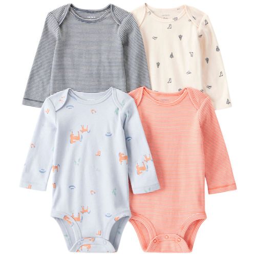 Set de 4 mamelucos multicolor con estampado para bebé niño