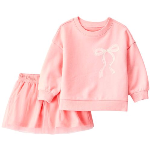 Conjunto de 2 piezas rosadas con estampado para bebé niña