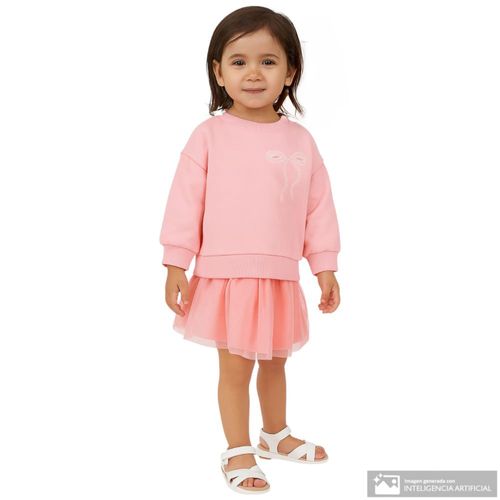 Conjunto de 2 piezas rosadas con estampado para niña