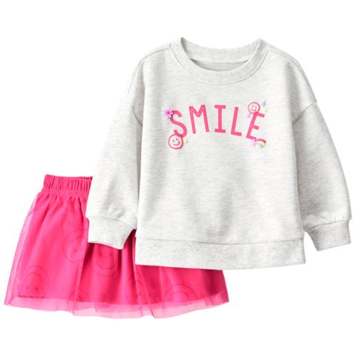 Conjunto de 2 piezas bicolor con estampado para bebé niña