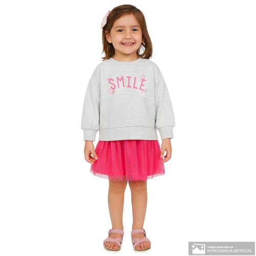 Conjunto de 2 piezas bicolor con estampado para niña