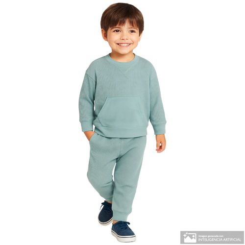 Conjunto de 2 piezas celestes sólido para niño