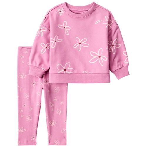 Conjunto de 2 piezas rosadas con estampado para bebé niña