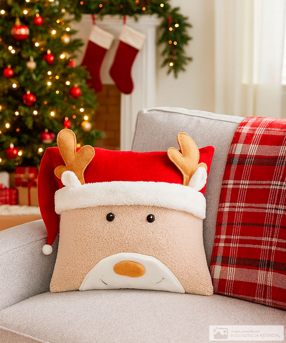 Cojín decorativo de reno 42 x 42 cm - Siman Costa Rica