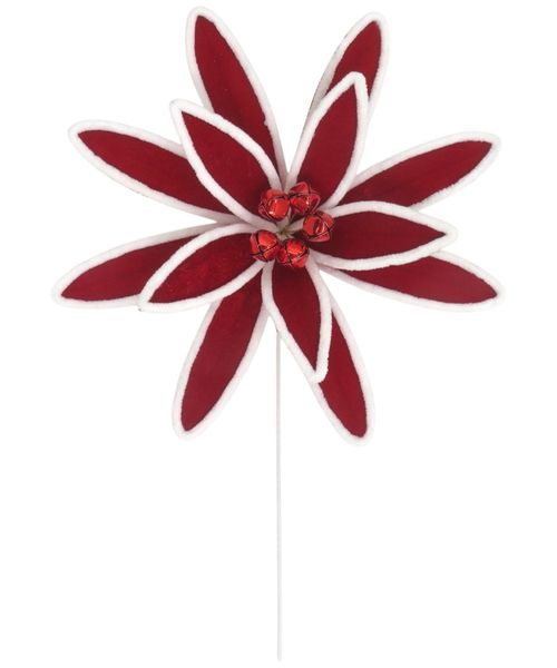 Pascua terciopelo rojo y blanco 28 cm x 45 cm
