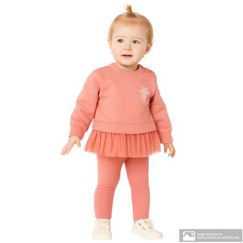 Conjunto de 3 piezas bicolor con estampado para bebé niña