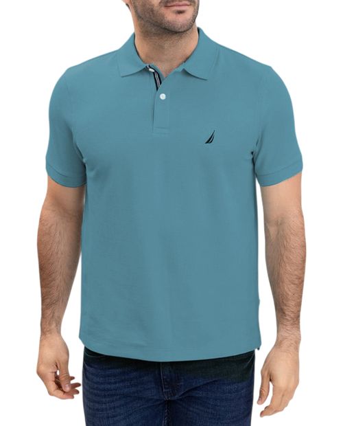 Camisa polo Nautica classic fit turquesa texturizada para hombre