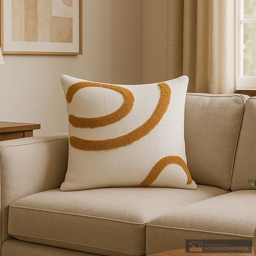 Cojín cuadrado decorativo de poliéster con diseño retro 45x45 cm
