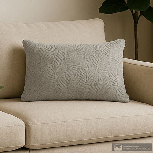 Cojín rectangular decorativo de poliéster con textura trébol 30x50 cm