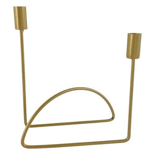 Portavela de metal dorado 21.5x12x24 cm
