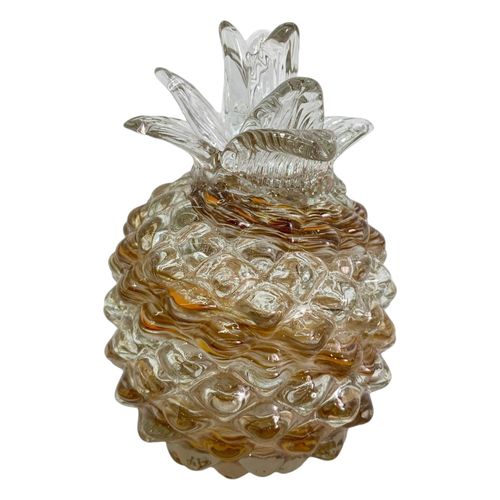 Piña decorativa de vidrio 10.5x15.5 cm