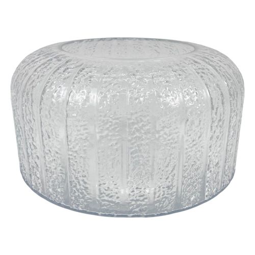 Florero de vidrio traslucido con textura 20x12 cm