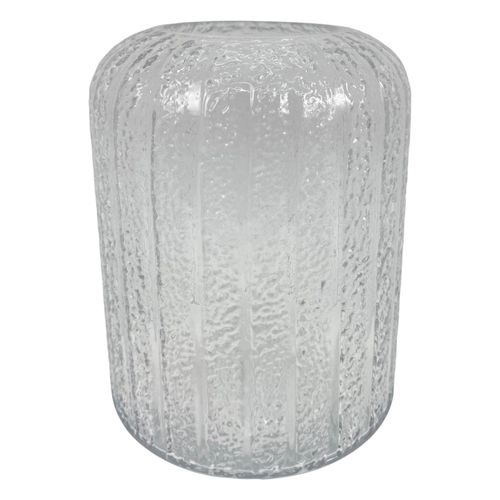 Florero de vidrio traslucido con textura 14x20 cm