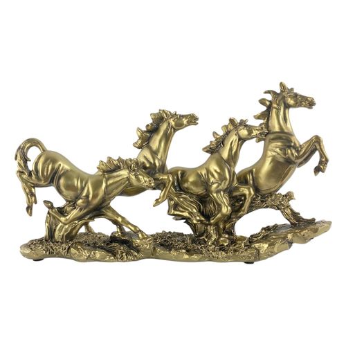 Figura decorativa de tres caballos 31x8x17.8 cm