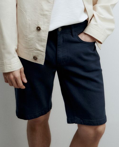 Short Sfera regular fit azul navy denim heather para hombre