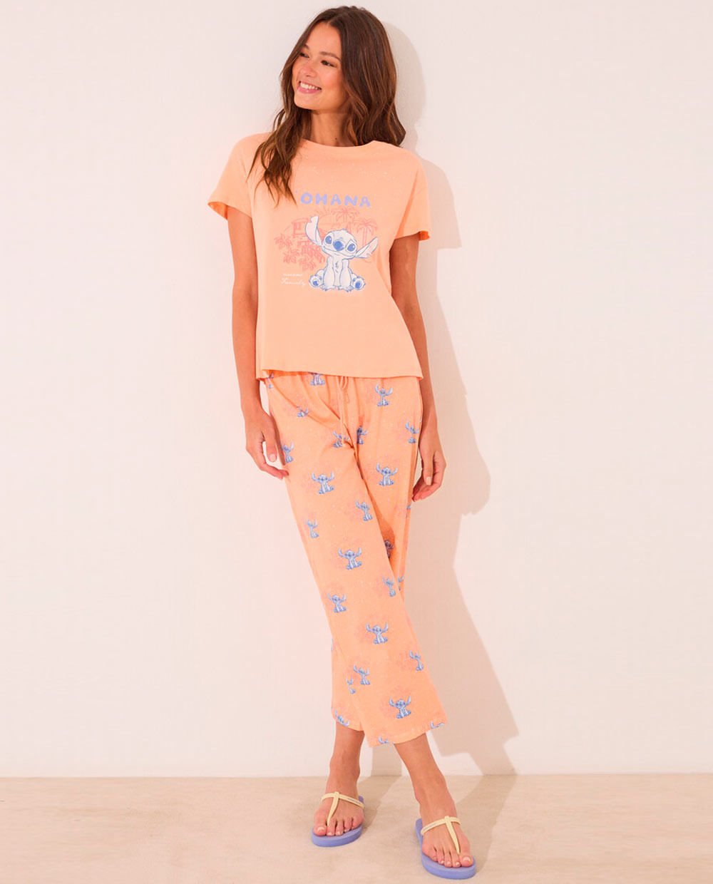Pijama con pantalón Women Secret estampado de Stich para mujer
