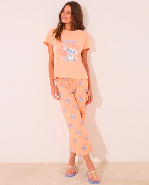 Pijama con pantalón Women Secret estampado de Stich para mujer
